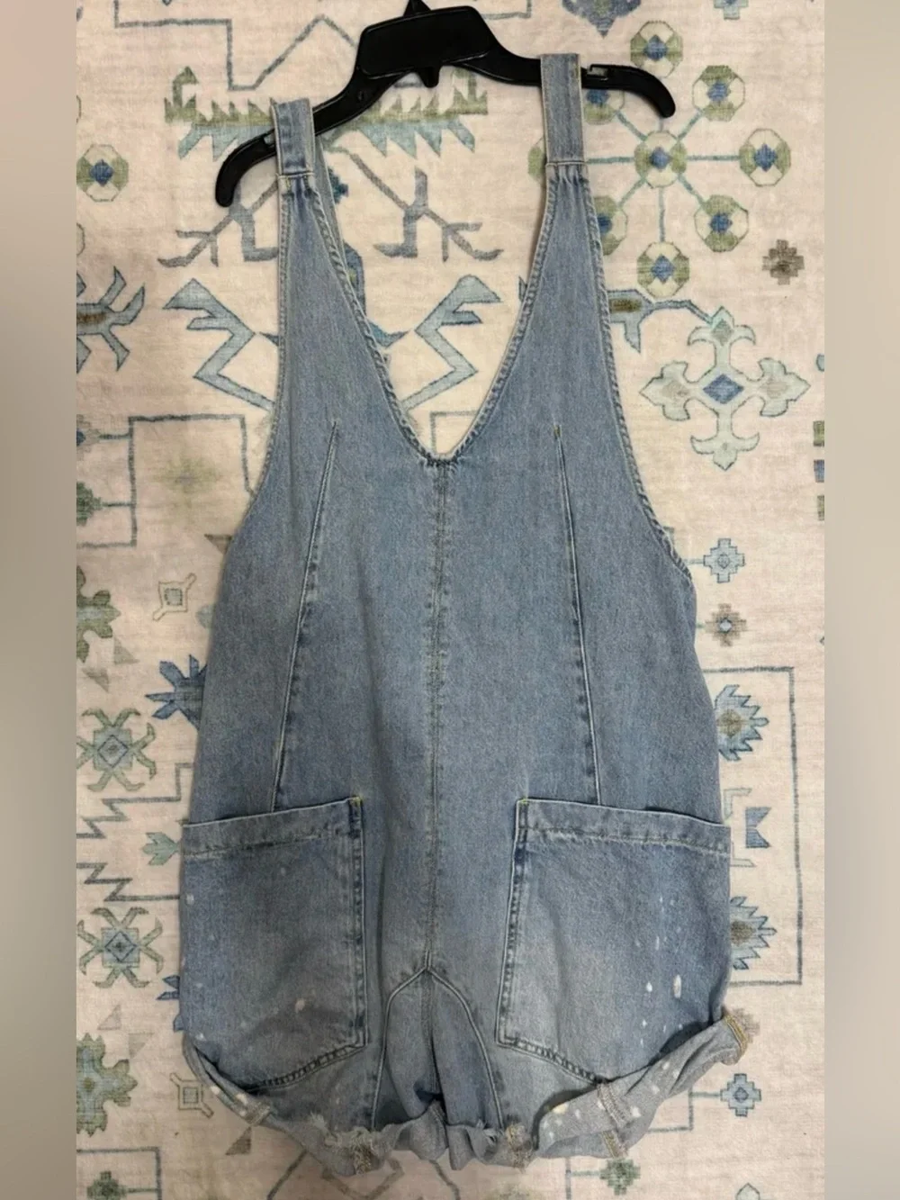 We The Free Light Wash Denim Overalls - Light Blue - Picture 1 of 3